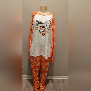 Unlisted Halloween Pajama Set - Orange and White
